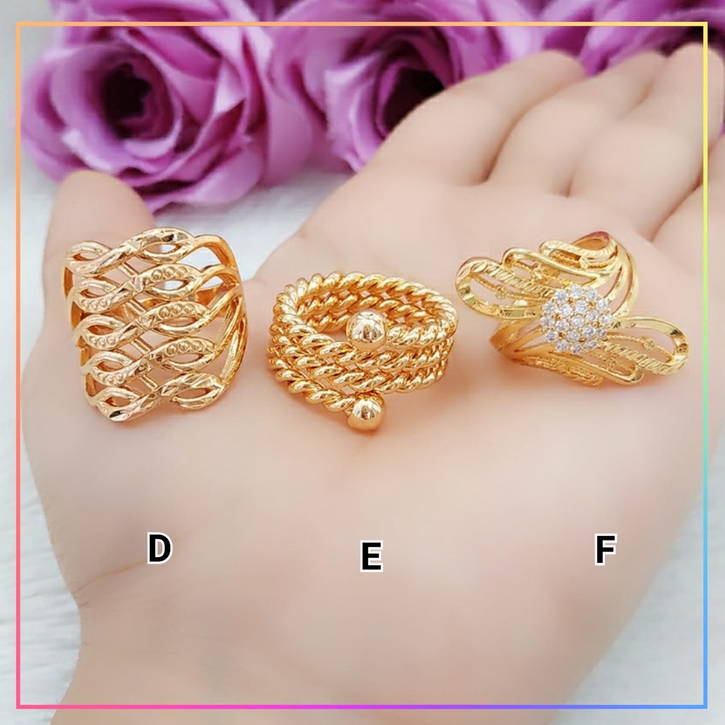 Cincin xuping cincin dewasa spiral terbaru permata zirkon murah perhiasan wanita lapis emas gold A172