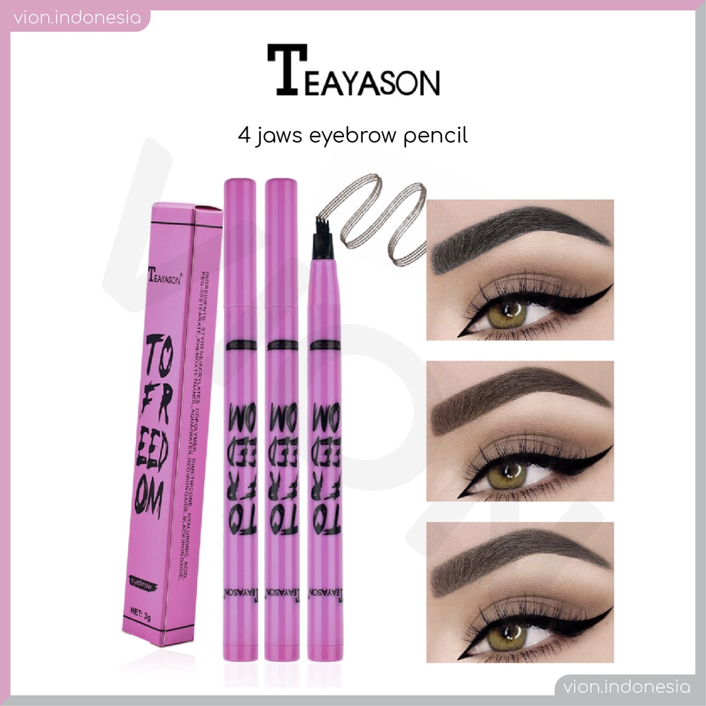 TEAYASON Pensil Alis Tint My 4 Tip Eyebrow Pencil 4 Jaw Contouring TE010