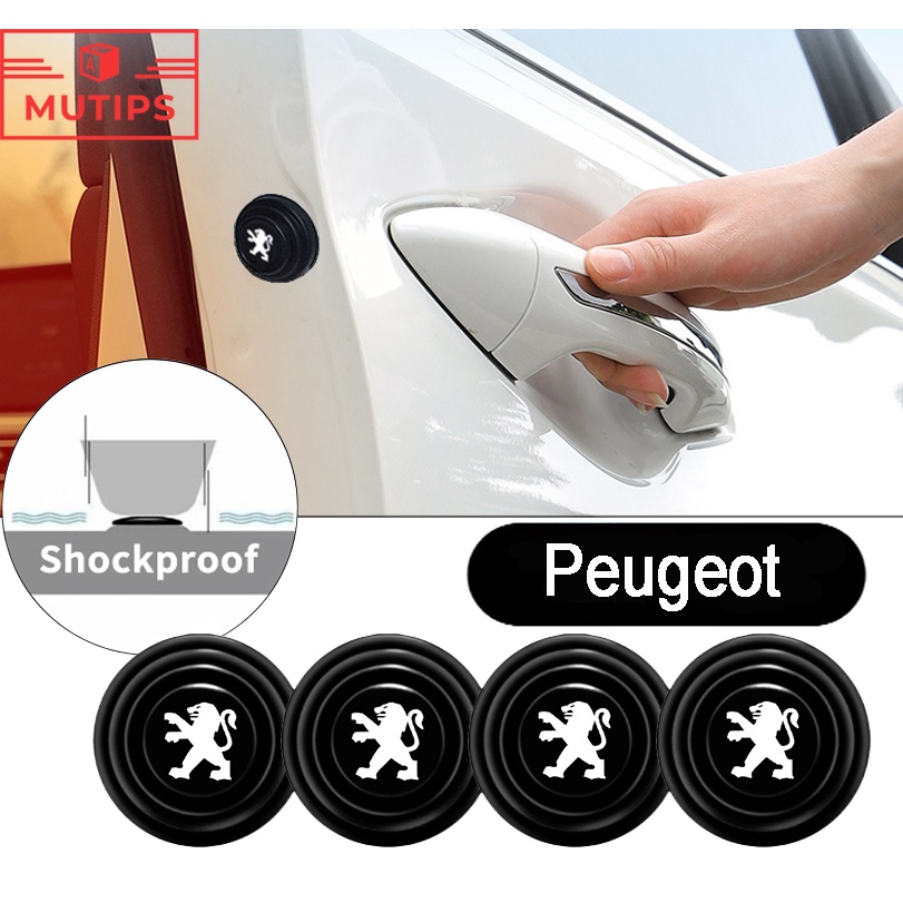 4 / 8 / 12Pcs Stiker Pad Silikon Peredam Suara Pintu Bagasi Mobil Anti Shock / Benturan Untuk Peugeot 206 208 207 307 308 5008 2008 508 406