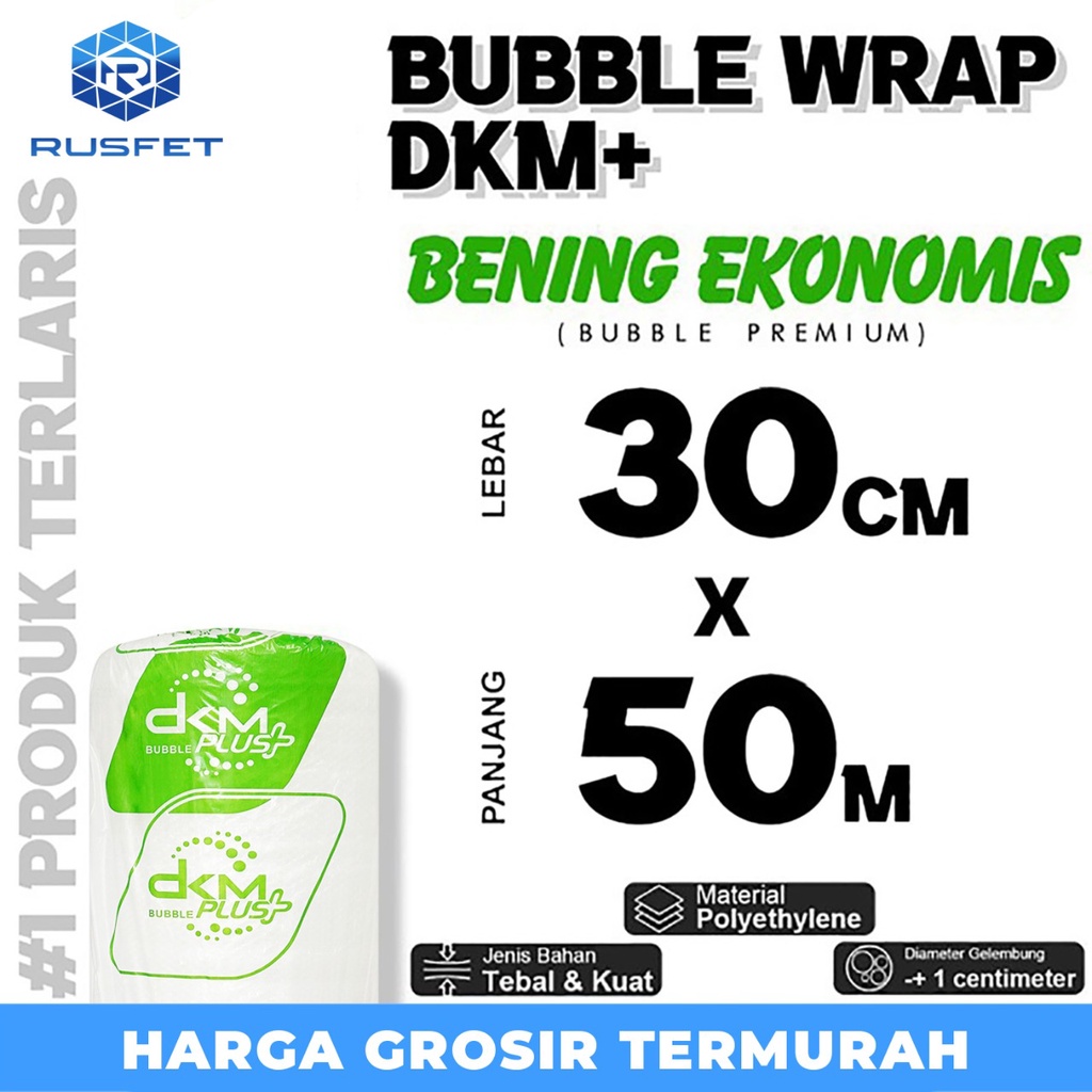 

Plastik BUBBLE WRAP 30cm x 50m BENING EKONOMIS BUBBLEWRAP DKMPLUS PER ROLL