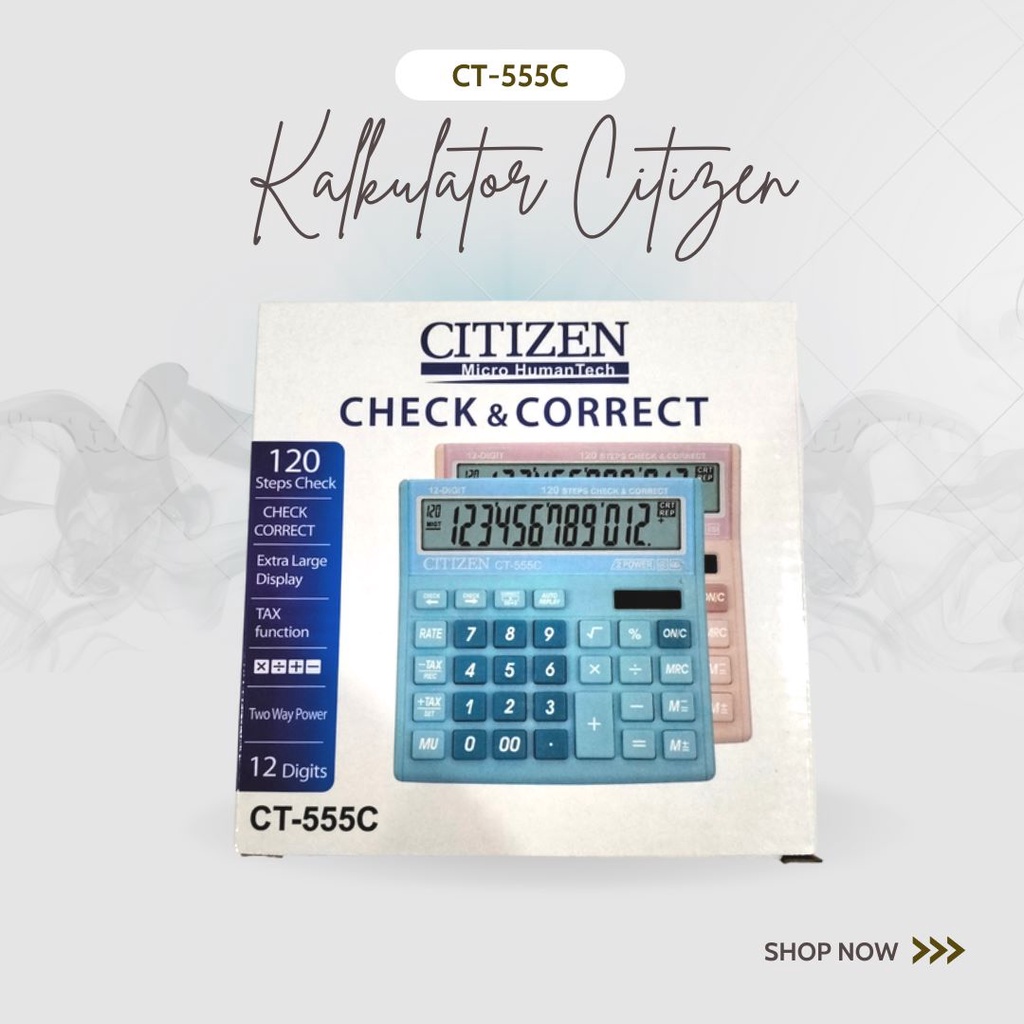 BST SELLER!! Kalkultaor Citizen CT 555C Multifungsi Pastel Calculator Ada 2 Warna Pilihan