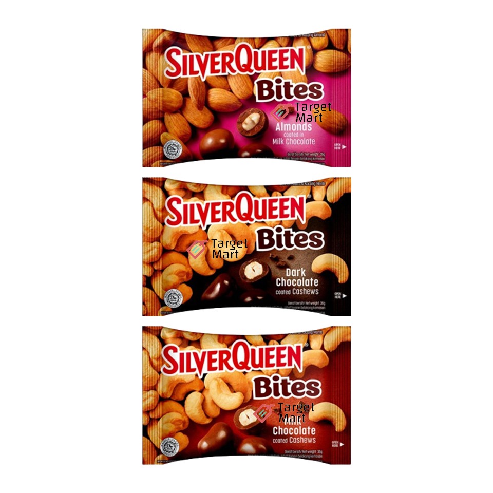 

SilverQueen Bites Almond Cashew Kacang Salut Cokelat Berbagai Varian Pilih Rasa