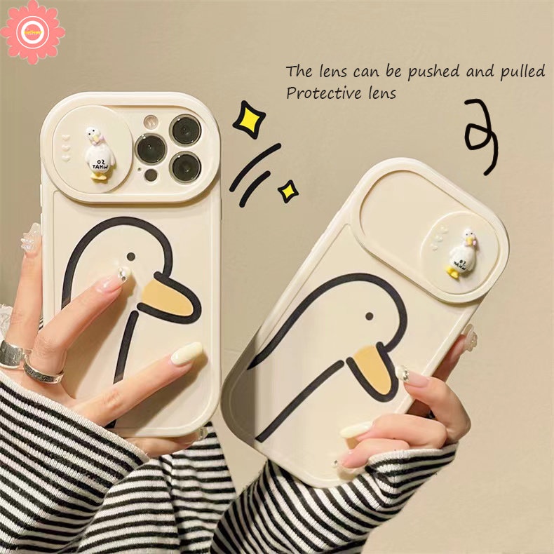 Soft Case TPU Motif Bebek 3D Untuk iPhone 11 XR 7 8 Plus 7Plus 8Plus 11 12 13 Pro MAX X XS MAX