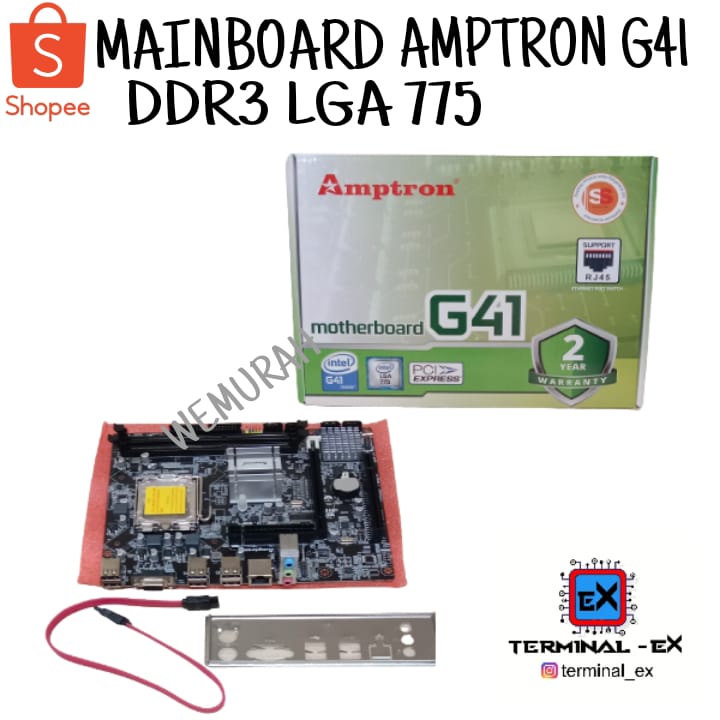 Mainboard Amptron G41 / Amptron G 41 DDR3 LGA 775 Garansi Resmi 2 Thn