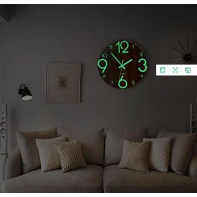 LUMINOVA Jam Dinding Bulat Quartz Creative Design Luminous Glow in The Dark - MDB3