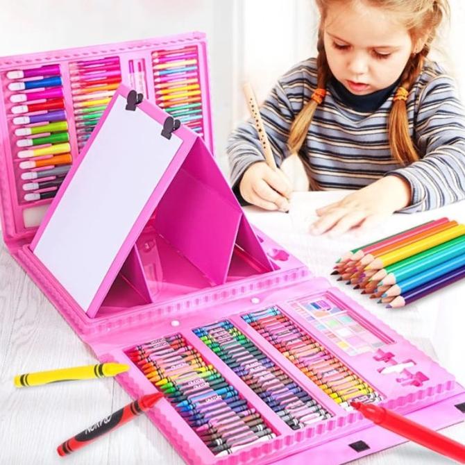 

[COD] Super Mega Art Set 208pcs Crayon untuk Menggambar Anak TERUJI Kode 1061