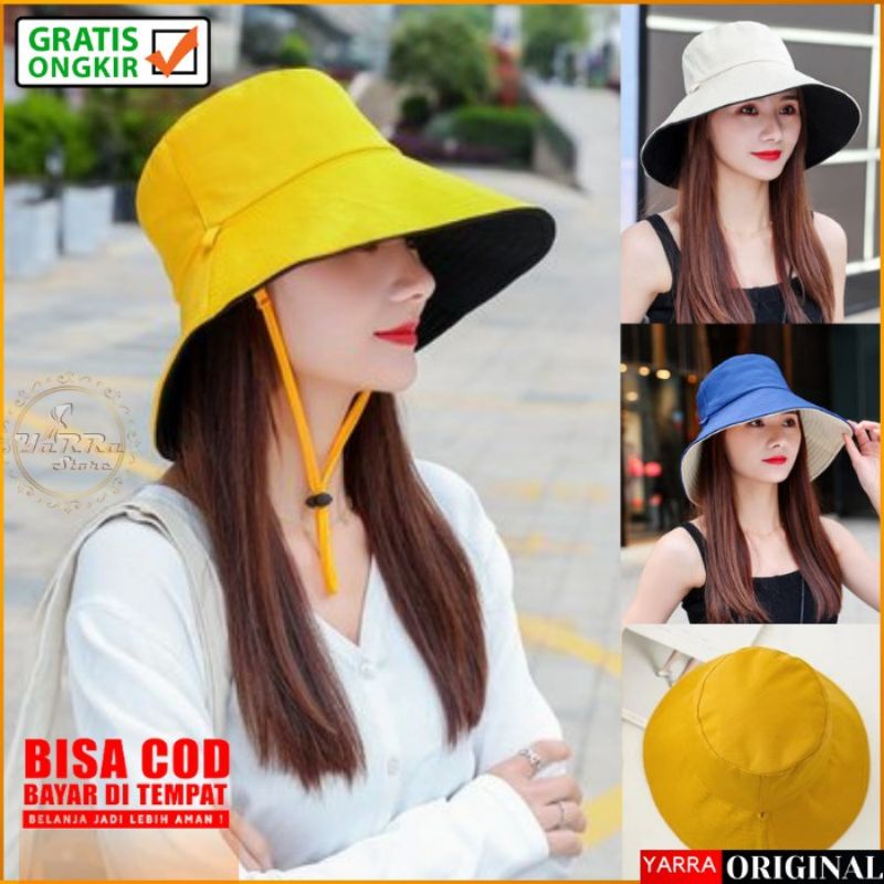 Topi bucket dewasa lebar tali