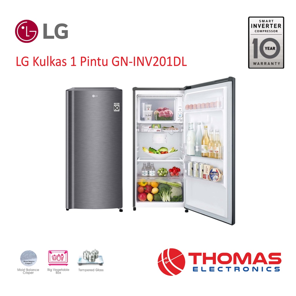 Jual LG Kulkas 1 Pintu GN INV201DL 164L Smart Inverter GN INV 201DL