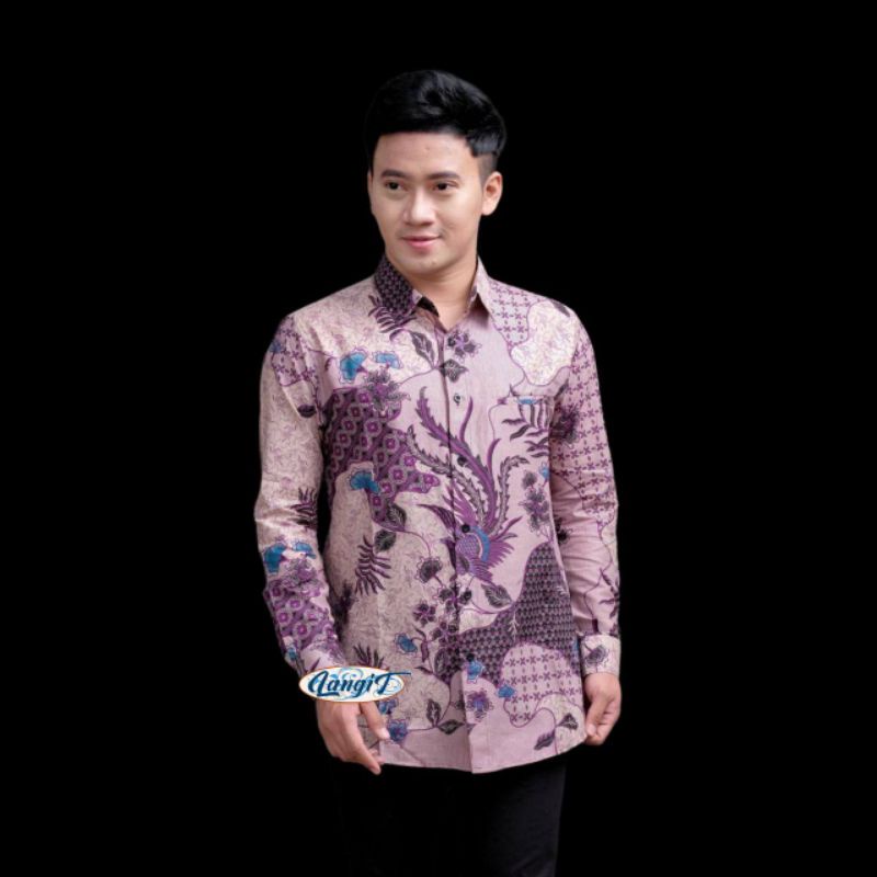 COUPLE BATIK TERLARIS) - BAJU COUPLE AYAH DAN ANAK TERLARIS - BATIK KEMEJA JUMBO M L XL XXL 3L 4L 5L MOTIF SKAR JAGAT UNGU