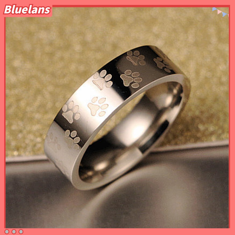 Cincin Bahan Titanium Steel Motif Print Hewan Untuk Pria Dan Wanita