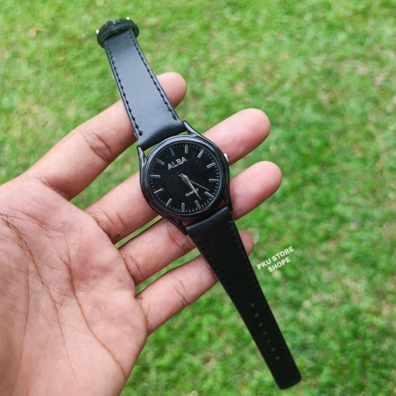 Jam Tangan Wanita Strap Kulit Alba Terbaru  Cewek_Kasual Analog COD JAM Tangan Wanita Terlariss Murah Alba