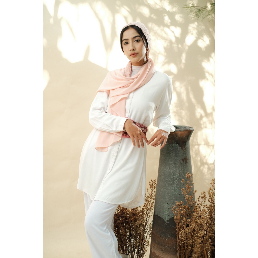 RATU Embroidery HIjab Shawl - Hanna - Rose Quartz