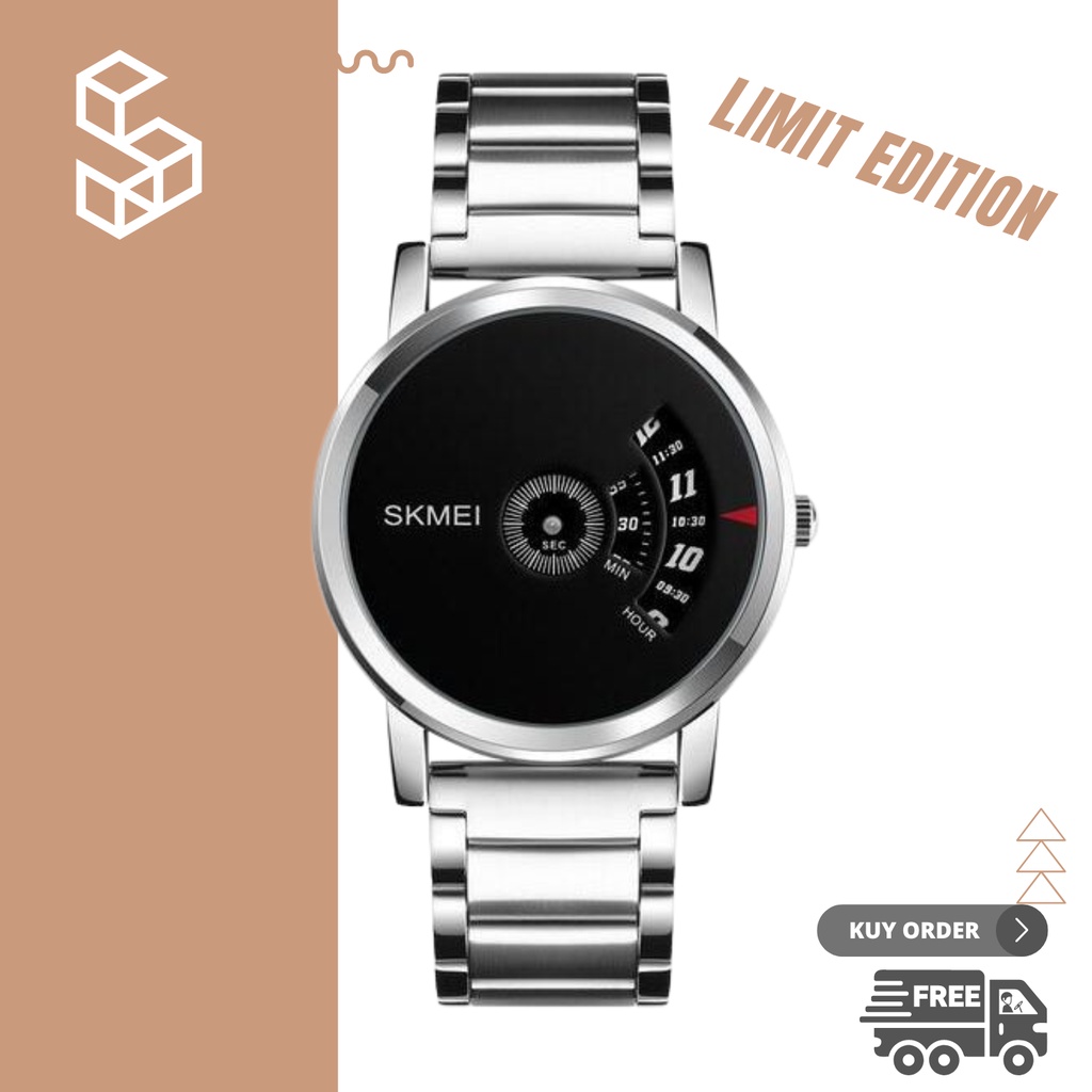 Jam Tangan Pria Analog Elegan Style Strap Stainless Water Resistance 3ATM Bisa untuk Wanita Jam Tang