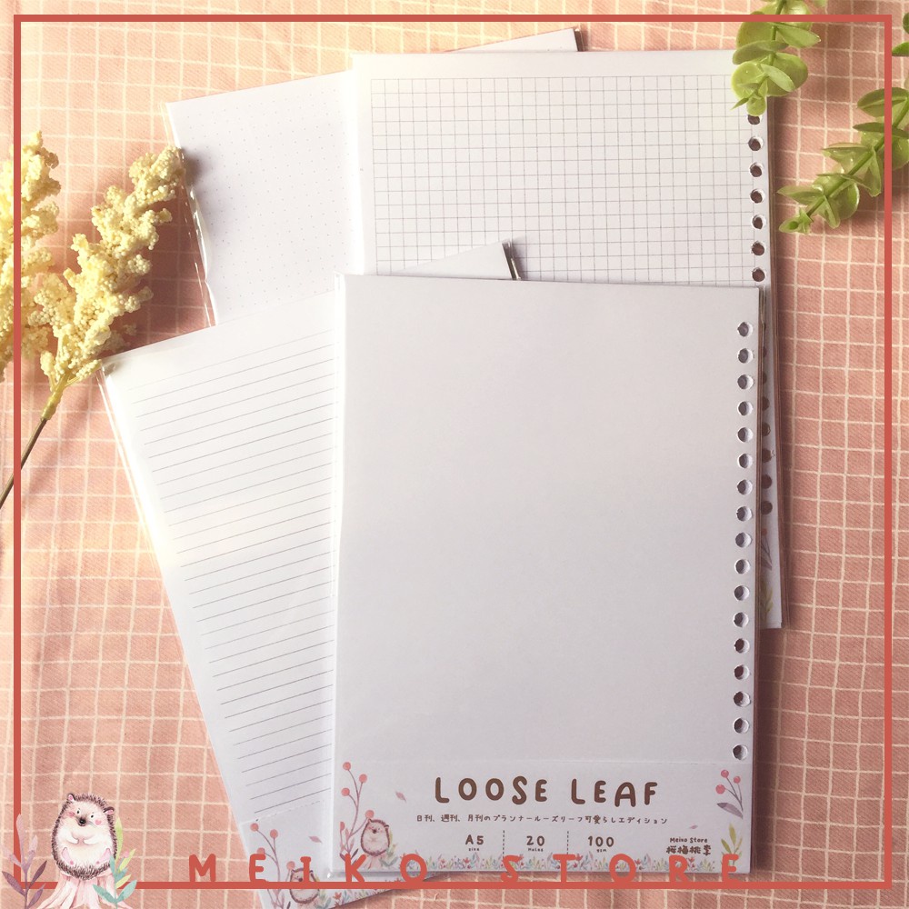 

Loose Leaf A5, B5 Kertas File isi Binder, 20 Holes A5 ,26 Holes B5, Bahan Bookpaper 72 gsm, 50 sheet