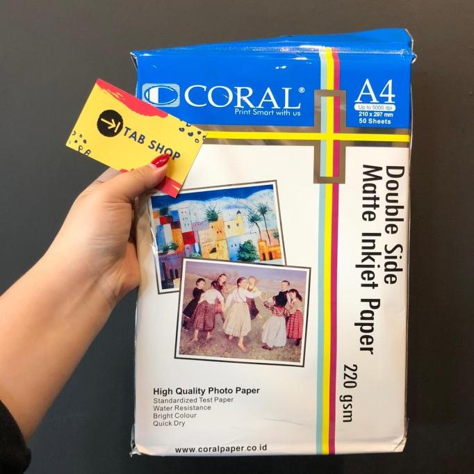 

SALE CORAL DOUBLE SIDE MATTE INKJET PAPER A4 50 SHEETS