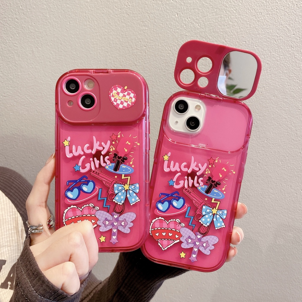 Kuromi Casing iPhone 11 12 13 14 Pro Max X / Xs Xr 7Plus 8Plus Dengan Cermin Makeup