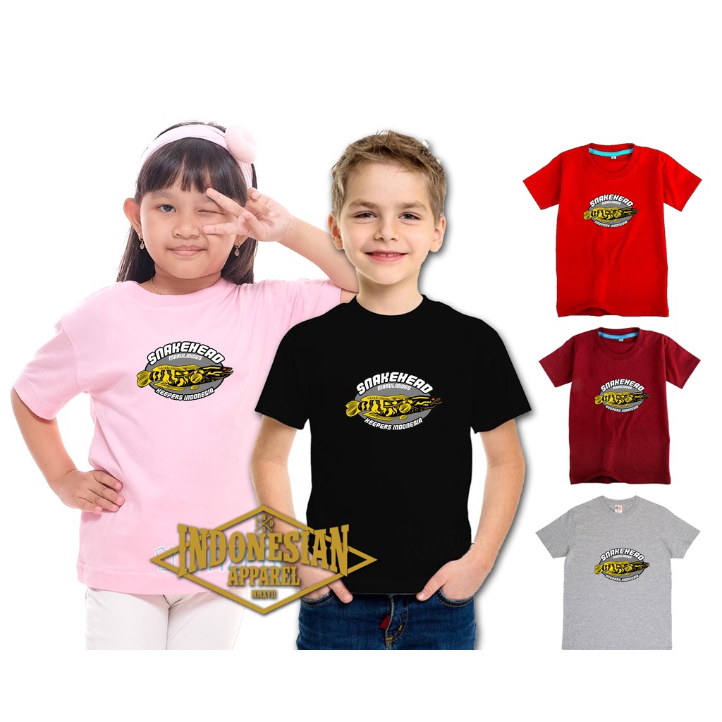 kaos IKAN channa anak terbaru cotton combad chana maru asiatica limbata 5