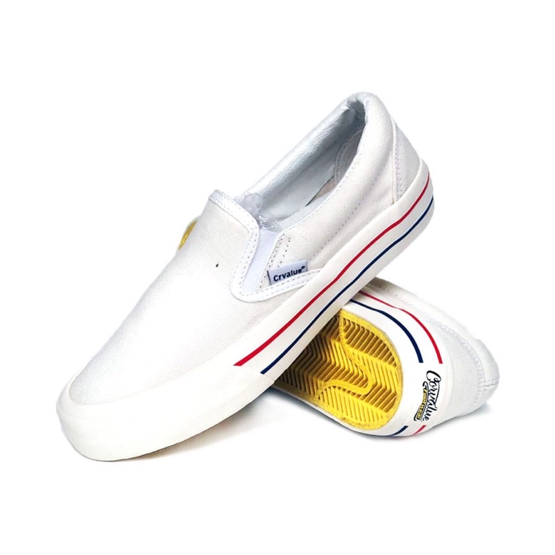 Sepatu Slip On Corvaluefootweaer Salvador offwhite merahbiru