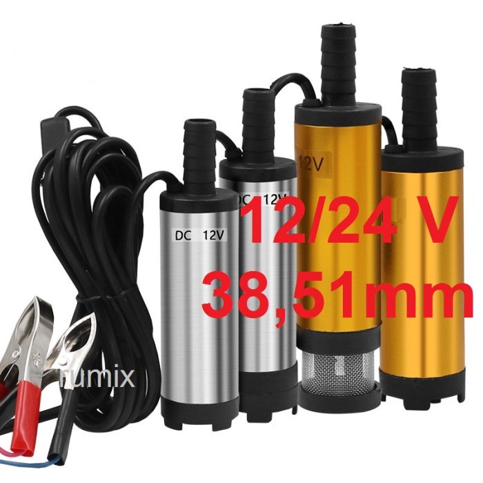 Pompa air celup mini Kecil Portable 12v Diesel Pump Mini Air Minyak - 12V PompaSilver