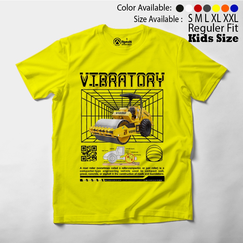 Baju Kaos Atasan Anak Laki-laki Streetwear Vibratory Alat Berat Stum