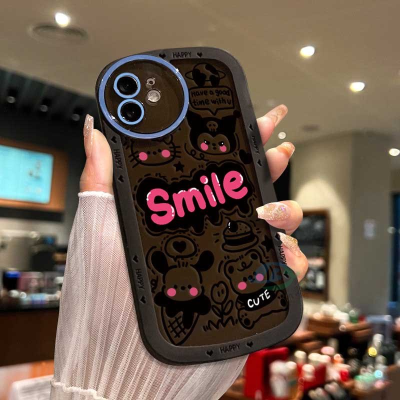 Casing TPU Realme 5 5i 6i C3 C35 C21Y C25Y C21 RealmeC11 2021 C25 C15 C12 C2 Motif Kucing Senyum