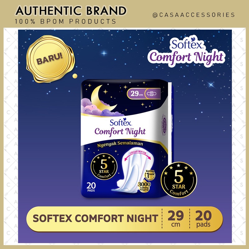 Softex Comfort Night 29 cm Isi 20s / 20 pads