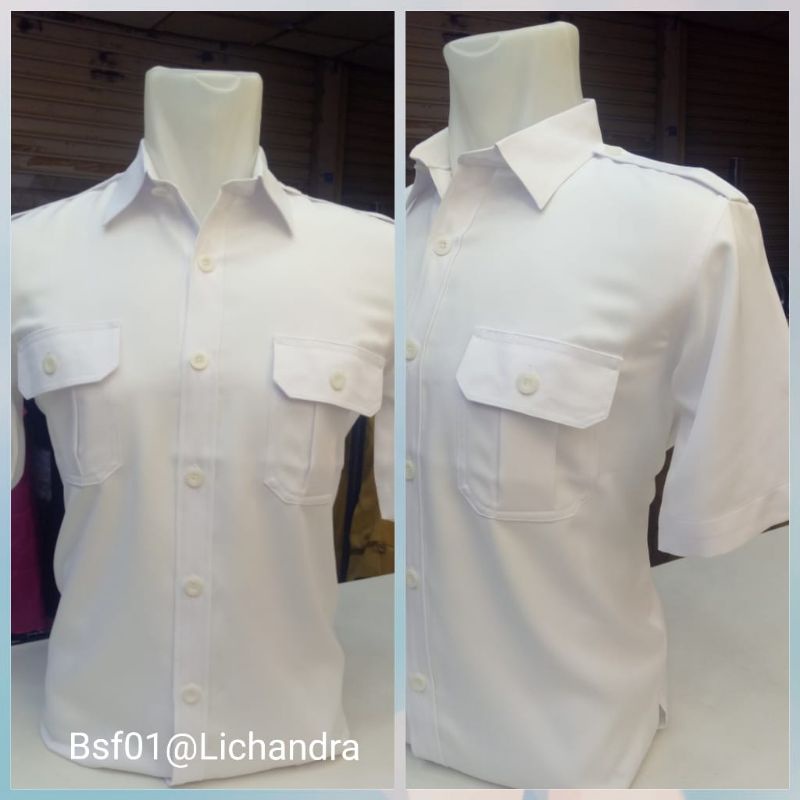 Atasan Putih Pria Lengan Pendek/Blezer/ Dinas Pns/ Baju Wanita/ Baju Pdh/ Stelan Kantor/Baju Dinas
