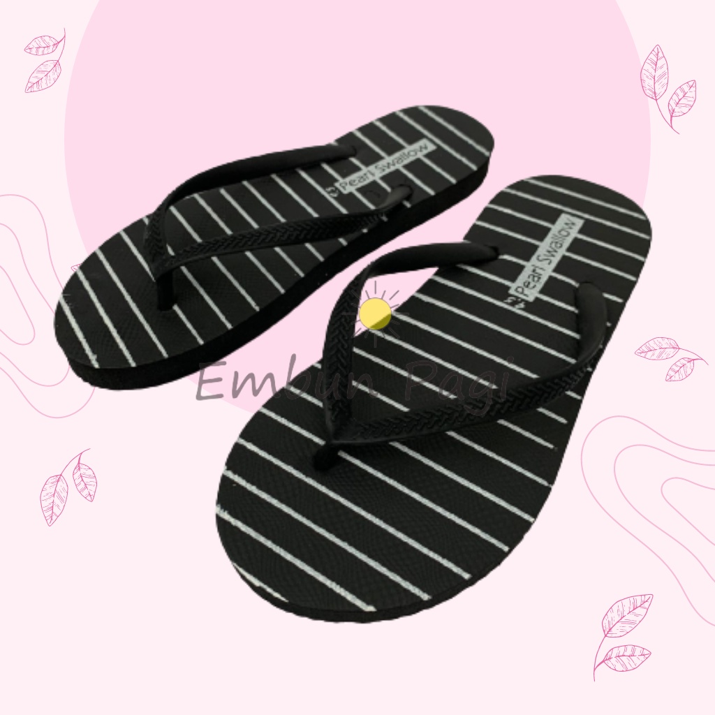 Sandal Jepit Wanita Motif Garis Ladies Line Sun Swallow