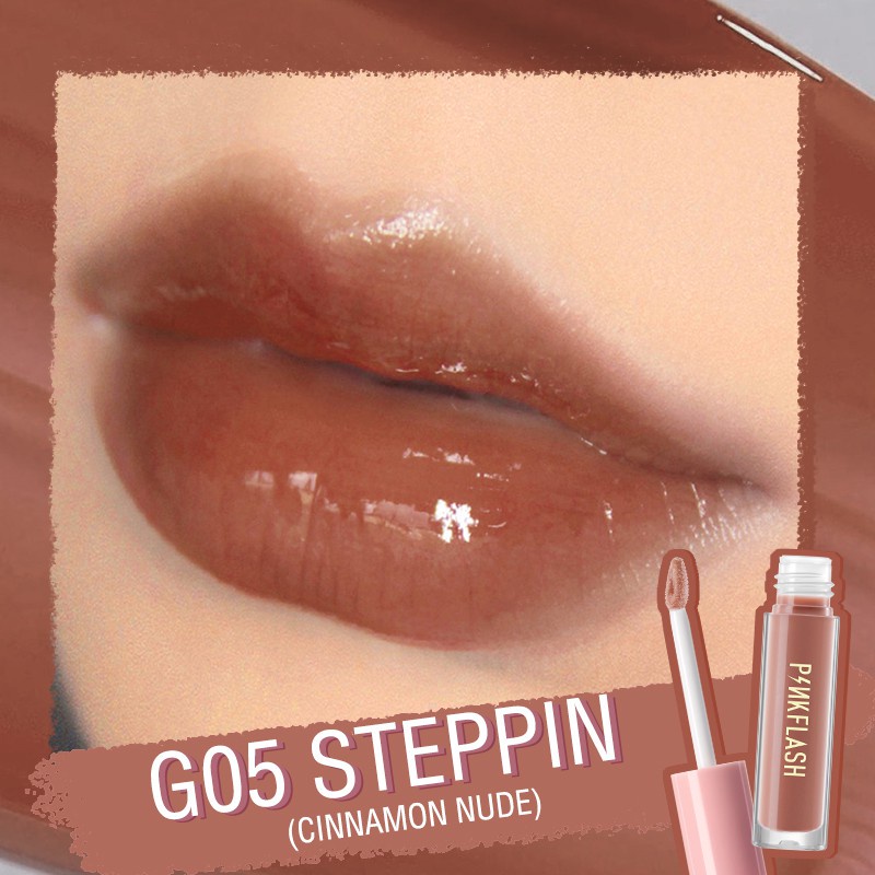 PINKFLASH OhMyGloss High Moisturising Lip Gloss Plumpmax Shimmer Lasting Glossy Lipgloss Perawatan Bibir G05 1Piece