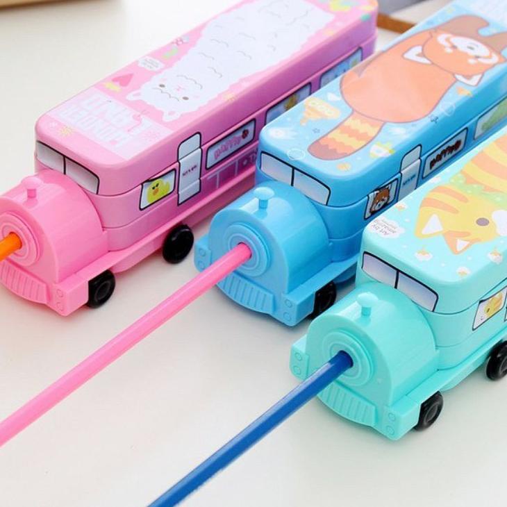 

Arrival ((dian)) BT21 tempat pensil model kereta api dan bus tepak pensil susun