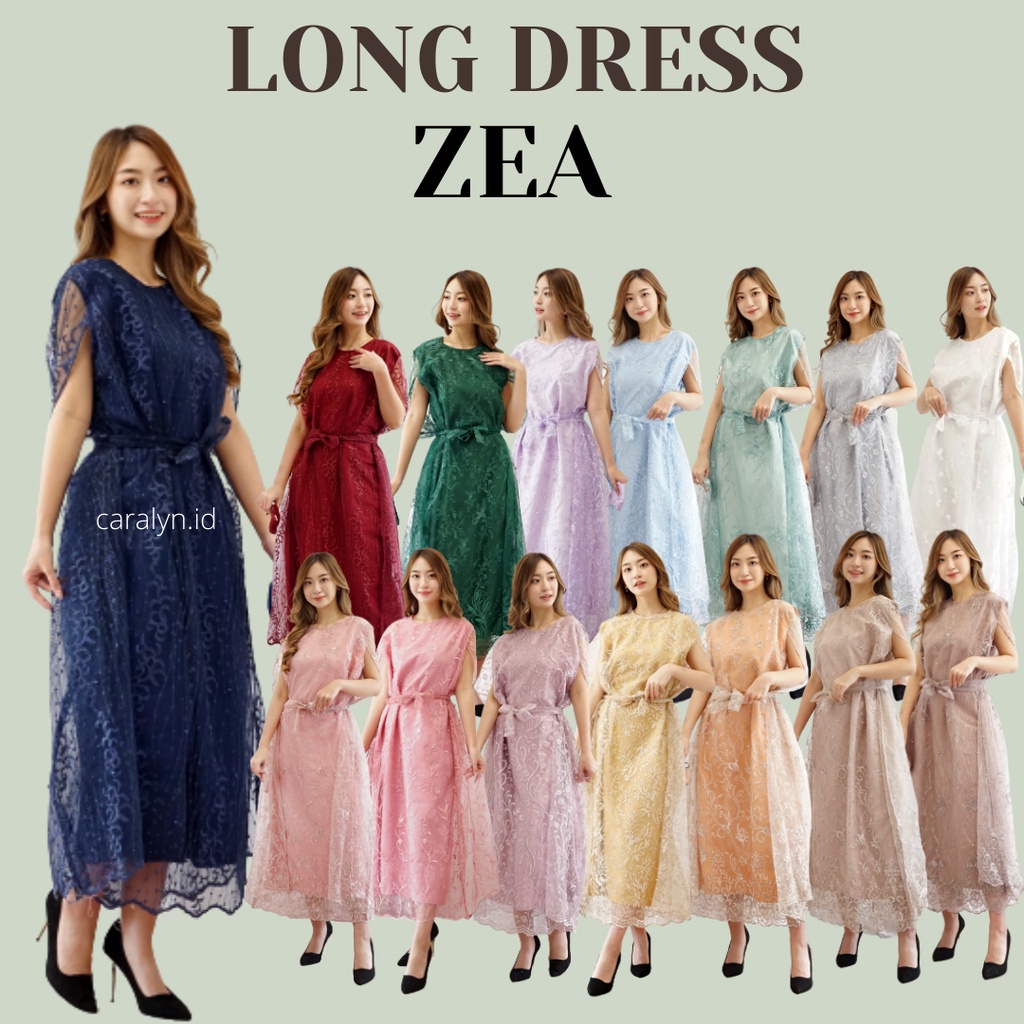 longdress brukat tille bordir mutiara dress ZEA