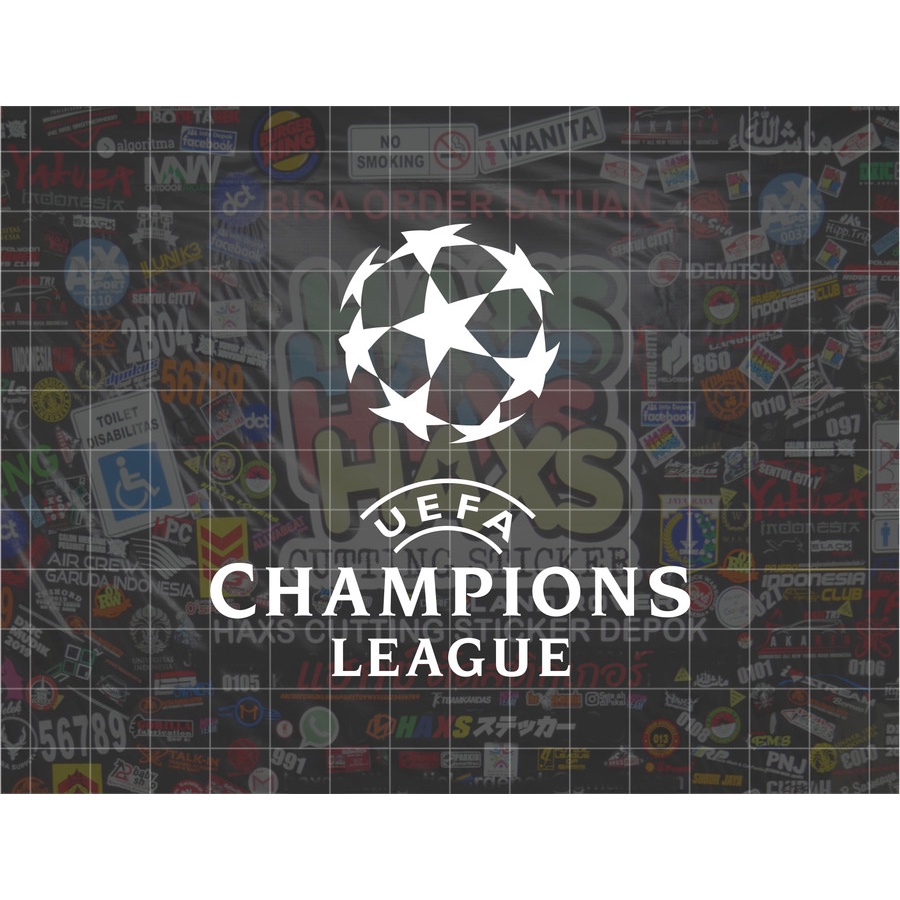 Cutting Sticker Champions League Ukuran 8 Cm Untuk Motor Mobil
