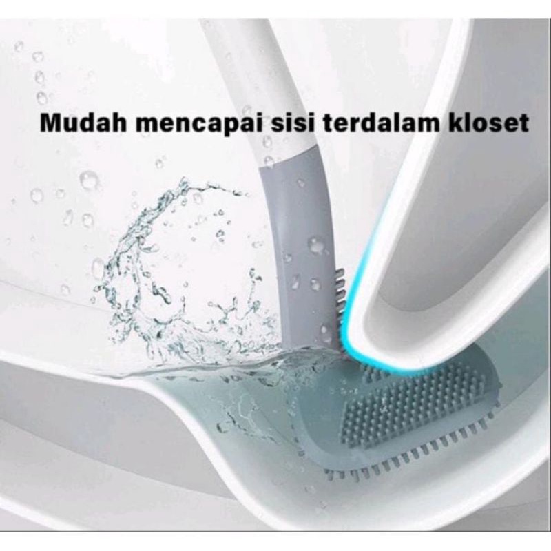 Sikat WC Silikon - Brush Toilet Silicone Sikat Pembersih Kamar Mandi Model Tongkat golf