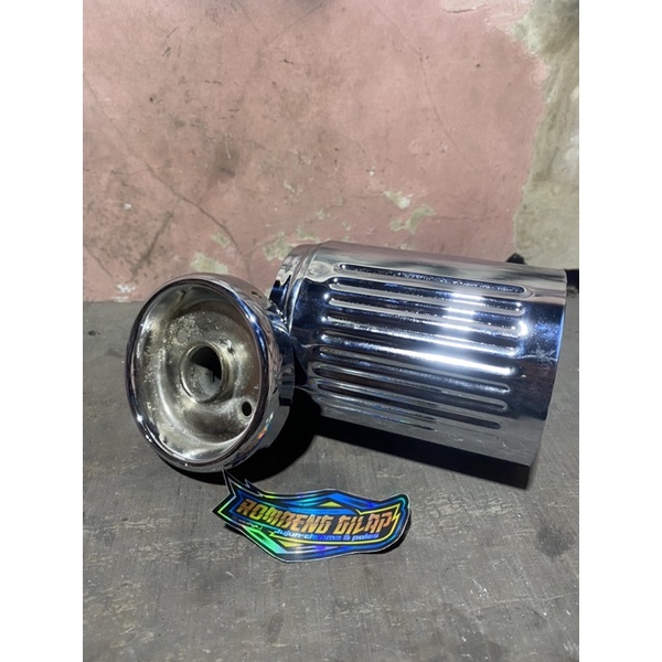 cover knalpot gl pro max original chrome baru