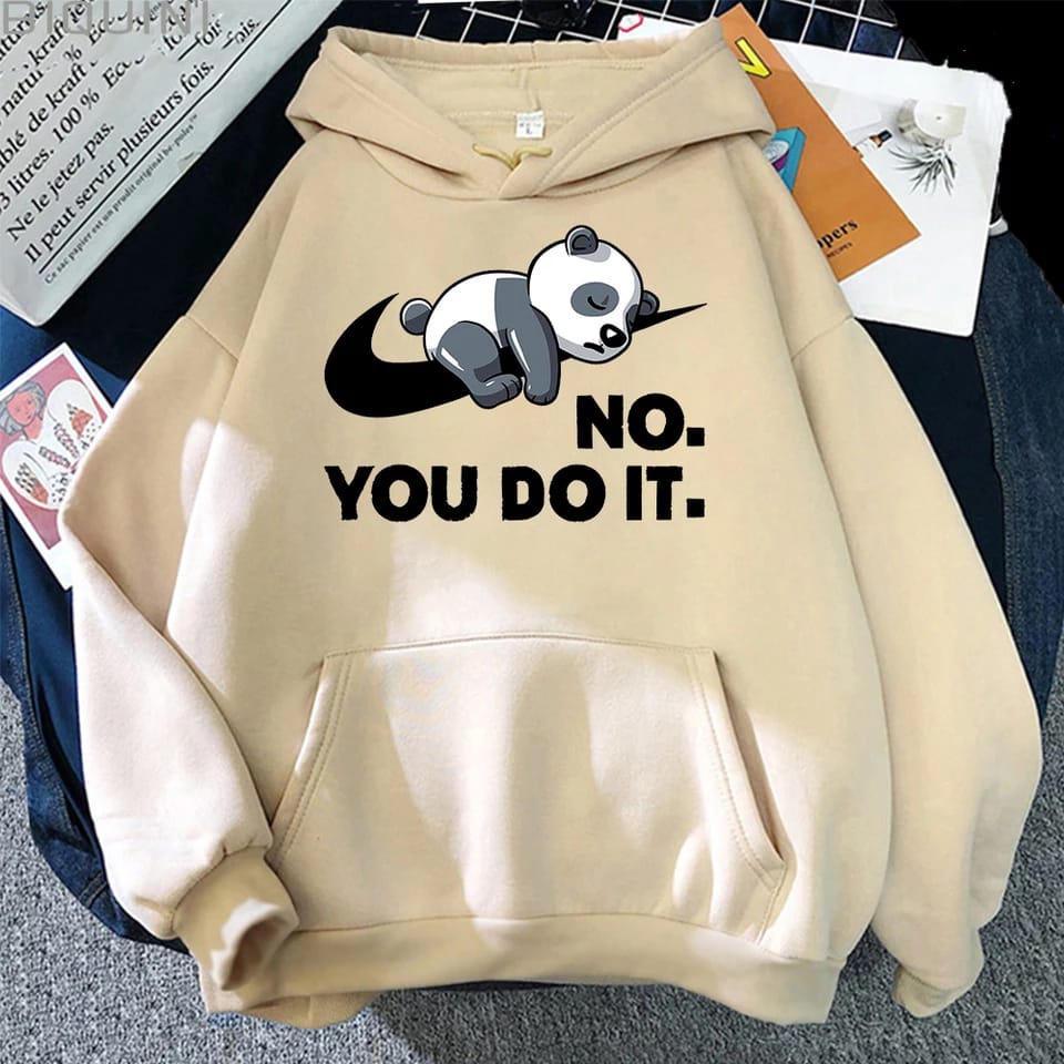 Hoodie Panda No You Do It Wanita Oversize Tebal Hoodie Jumper Wanita Oversize Polos Hoodie Zipper Wanita Oversize Murah Hoodie Resleting Wanita Oversize Korean Style Hodie Wanita Tebal Ori Korea Oversize Jumbo Sweater Oversize Wanita Korean Style