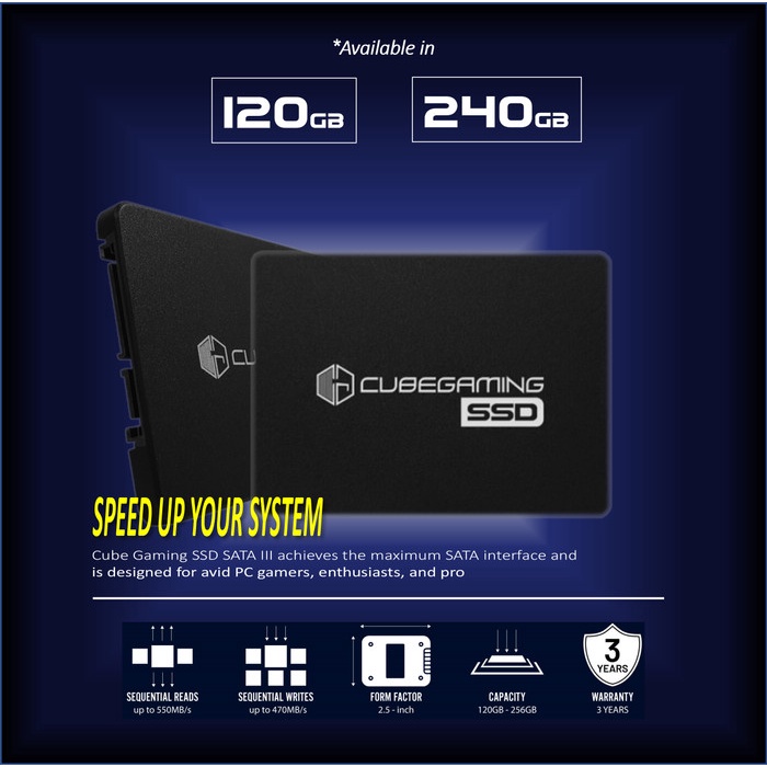 SSD CUBE GAMING 120GB - GARANSI 3THN