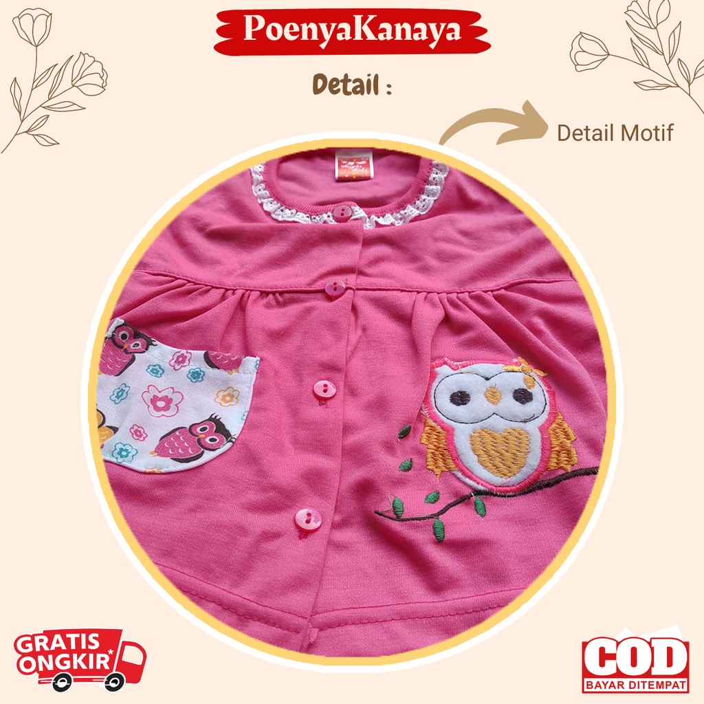 Setelan Baju Bayi Piyama Bayi Panjang Perempuan BURUNG HANTU Angela Kids 6-18 bln SPY102