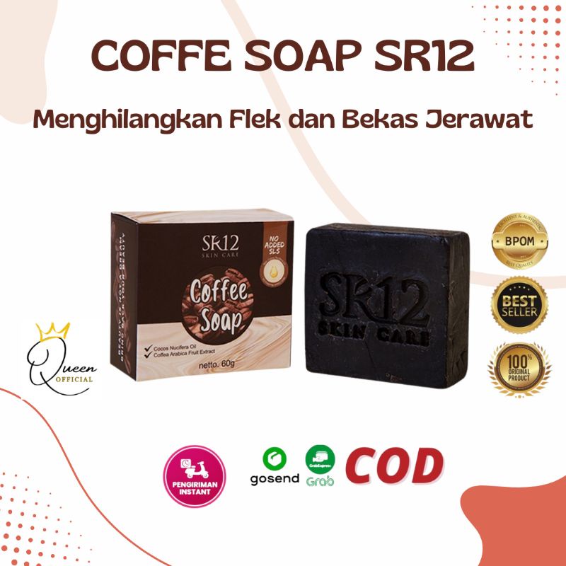 COFFEE HERBAL SOAP SR12 SABUN KOPI terbaik pria wanita untuk komedo jerawat flek hitam kantung mata hilang