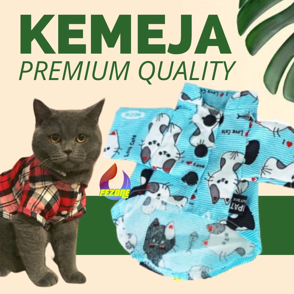 Baju Kucing Anjing Kemeja Kucing Kitten Santai Kostum Original Aksesoris Anabul Puppy Cat Clothes Pet Shirt Pakaian Lucu FEZONE