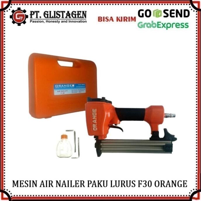 Mesin Air Nailer Gun Staples Angin Paku Tembak Stapler F30 Orange