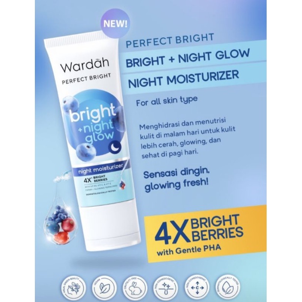 WARDAH Perfect Bright + Night Moisturezer/NEW/Cream Malam/Skincare