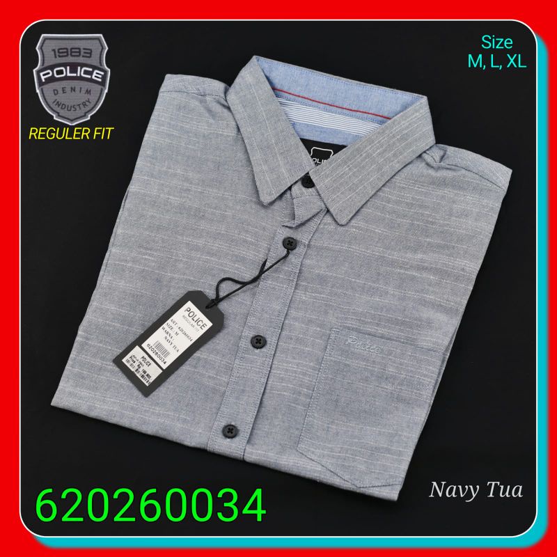 Kemeja Kasual Pria Police Denim Industry 620260034 Lengan Pendek