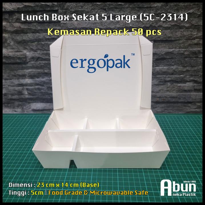 Lunch Box Sekat 5 Ergopak 5C-2314 (Pack 50 Pcs)