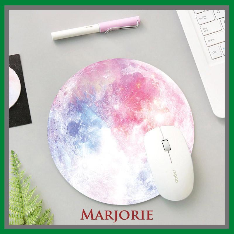 Mousepad planet warna Pad Laptop/Komputer Bulat Anti Slip-MJD