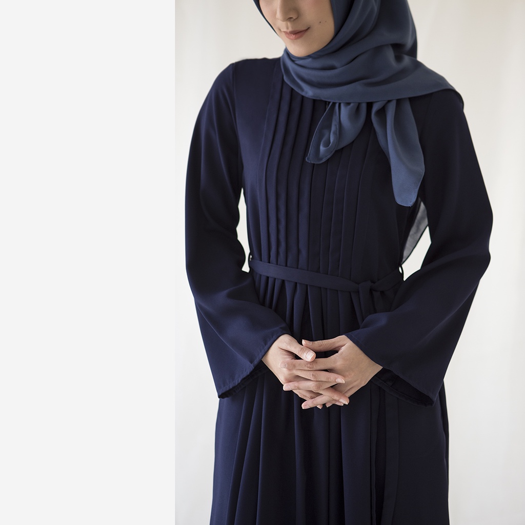 Kananta by Aska Label - Dress wanita panjang gamis Muslim busui friendly ukuran XS sampai jumbo warna hitam, coksu,mauve,biru navy