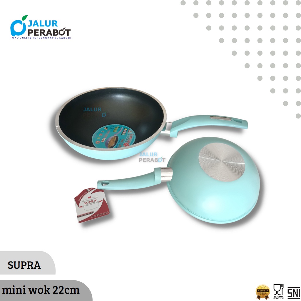 SUPRA mini wok 22cm semi cast pastel / wajan penggorengan anti lengket