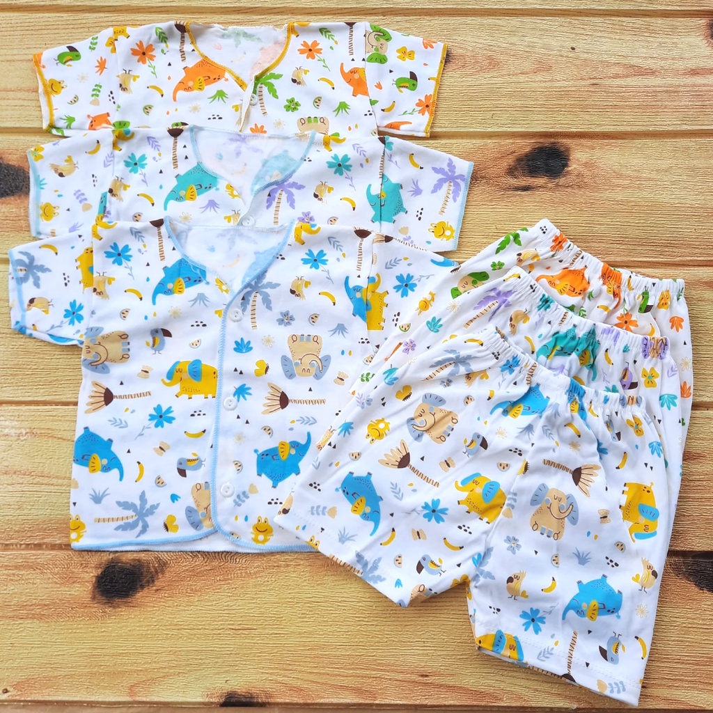 Setelan Baju Bayi Baru Lahir Lengan Pendek 1 PASANG PREMIUM Tebal