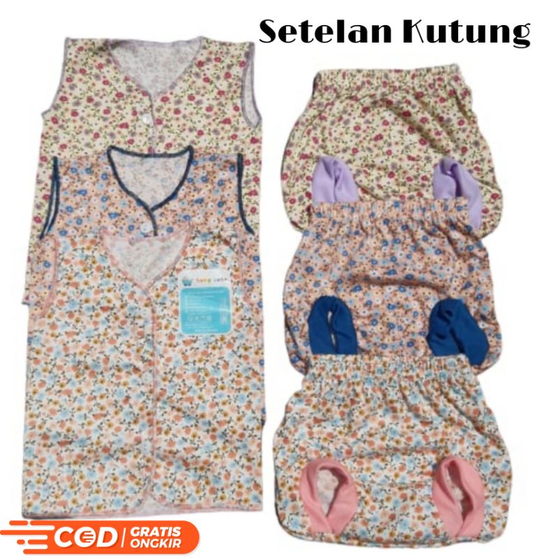 24pcs Paket perlengkapan baju celana bayi baru lahir, 3-6 dan 6-12 bulan kado motif perempuan printing korean look  SNI promo 9.9