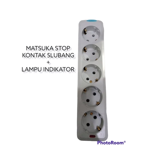 STOP KONTAK 5LUBANG + SAKLAR + LAMPU INDIKATOR MATSUKA / MATSUKA STOP KONTAK 5LUBANG + SAKLAR DAN LAMPU INDIKATOR