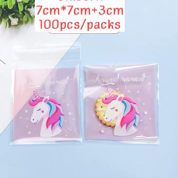 

[6] 100pcs Plastik cookies 7x7 plastik kue lucu animal character plastik packing cookies [ut -972]